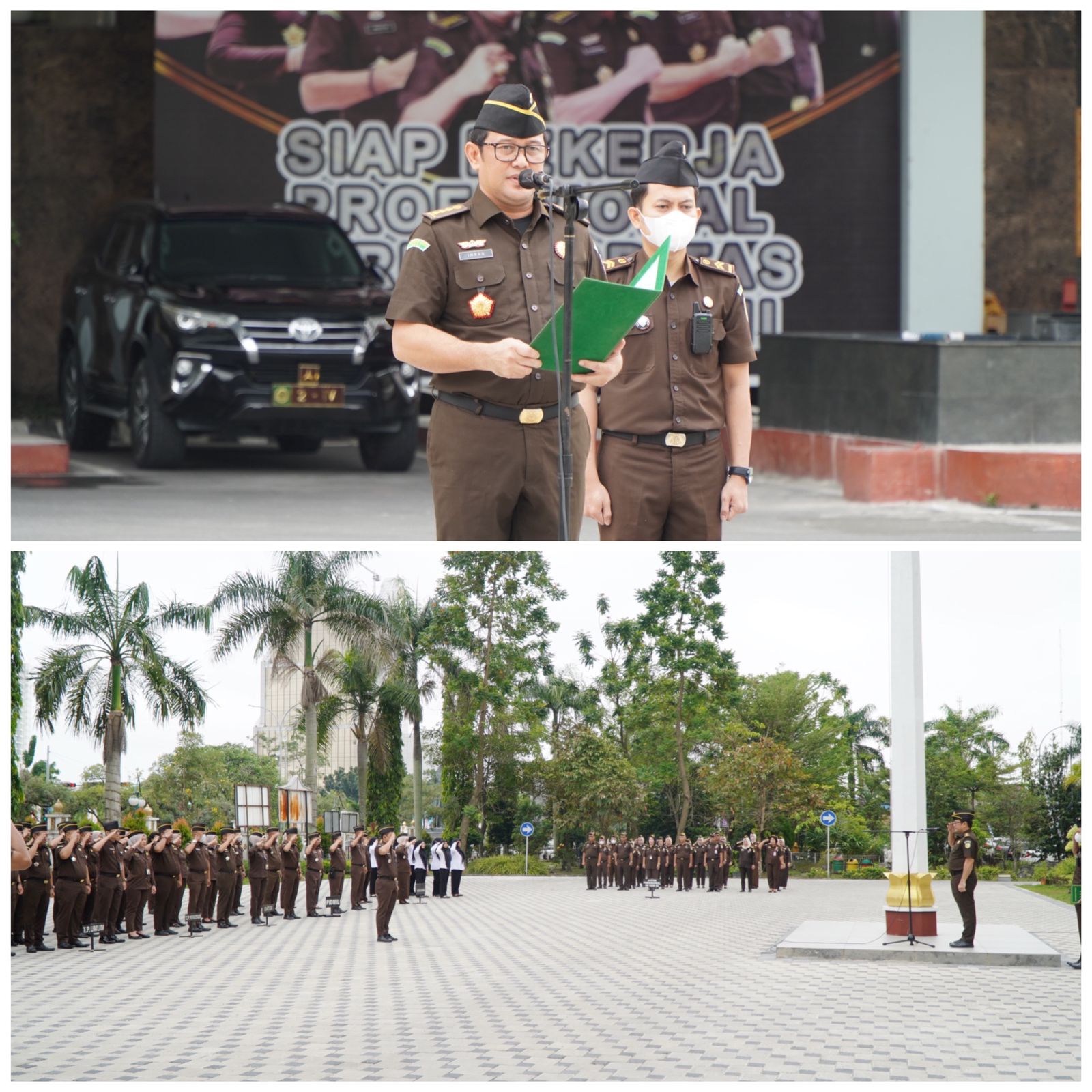 Imran Yusuf Asisten Tindak Pidana Khusus Kejati Riau Penerima Apel Kerja Pagi